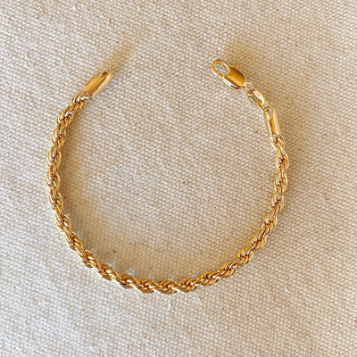 18k Gold Filled 4mm Rope Bracelet GoldFi