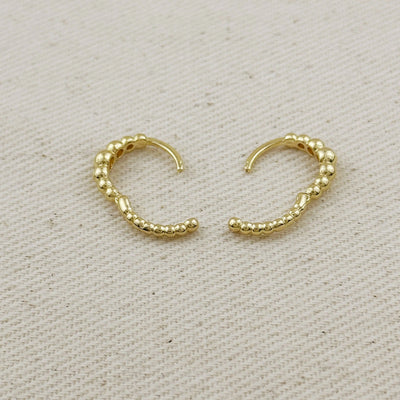 18k Gold Filled 15mm Gradient Beaded Clicker Hoop Earrings GoldFi