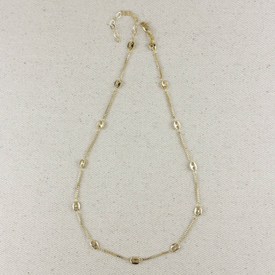 18k Gold Filled Fancy Box Chain Necklace