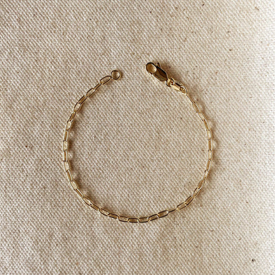 18k Gold Filled 2.5mm Cable Link Bracelet GoldFi