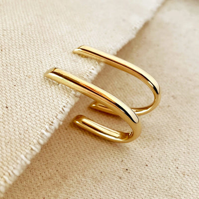 18k Gold Filled J Hoop Earrings GoldFi