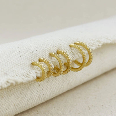 18k Gold Filled Thin Line Cubic Zirconia C Hoop Earrings GoldFi