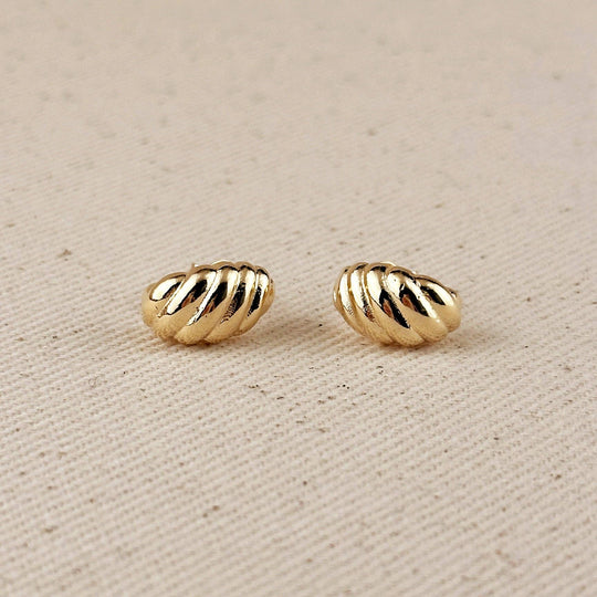18k Gold Filled Croissant Stud Earrings - Beloved Boutique 