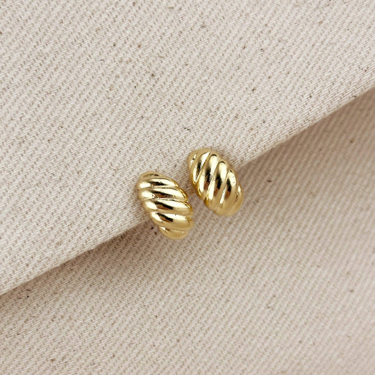 18k Gold Filled Croissant Stud Earrings - Beloved Boutique 
