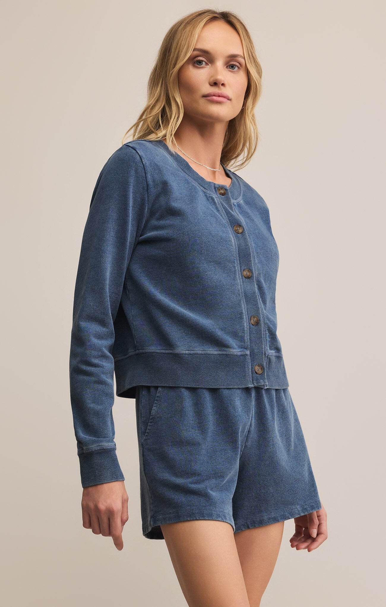 Daily Knit Denim Cardigan