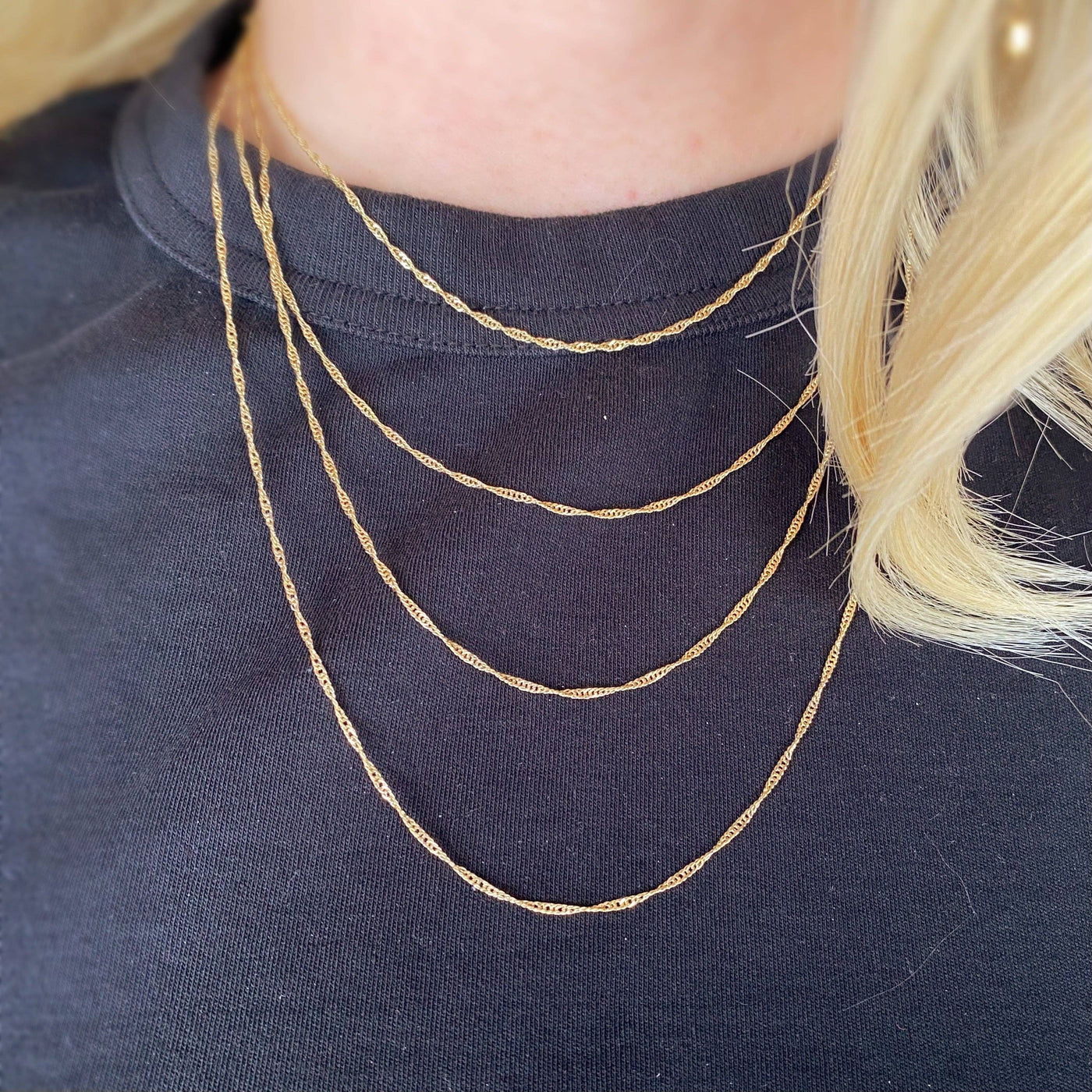 18k Gold Filled 1.3mm Singapore Chain GoldFi