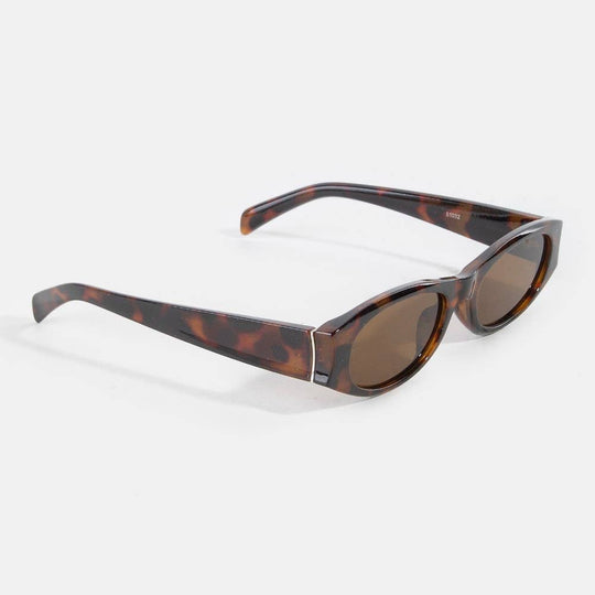 Slim Oval Rectangle Retro Frame Sunglasses - Beloved Boutique 