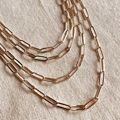 18k Gold Filled Classic Paperclip Chain GoldFi