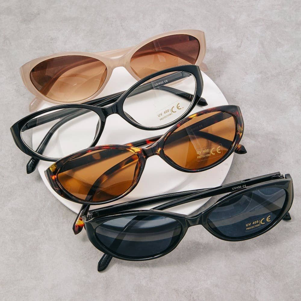 Slim Cateye Uv400 Sunglasses Set - Beloved Boutique 