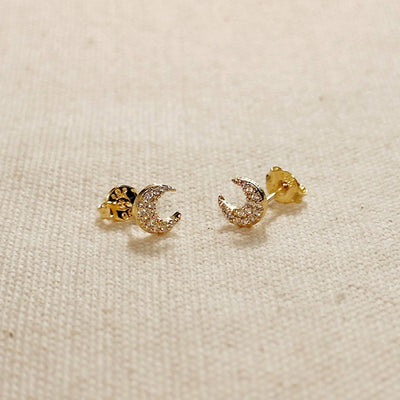 Mini Crescent Moon Stackable Earrings GoldFi