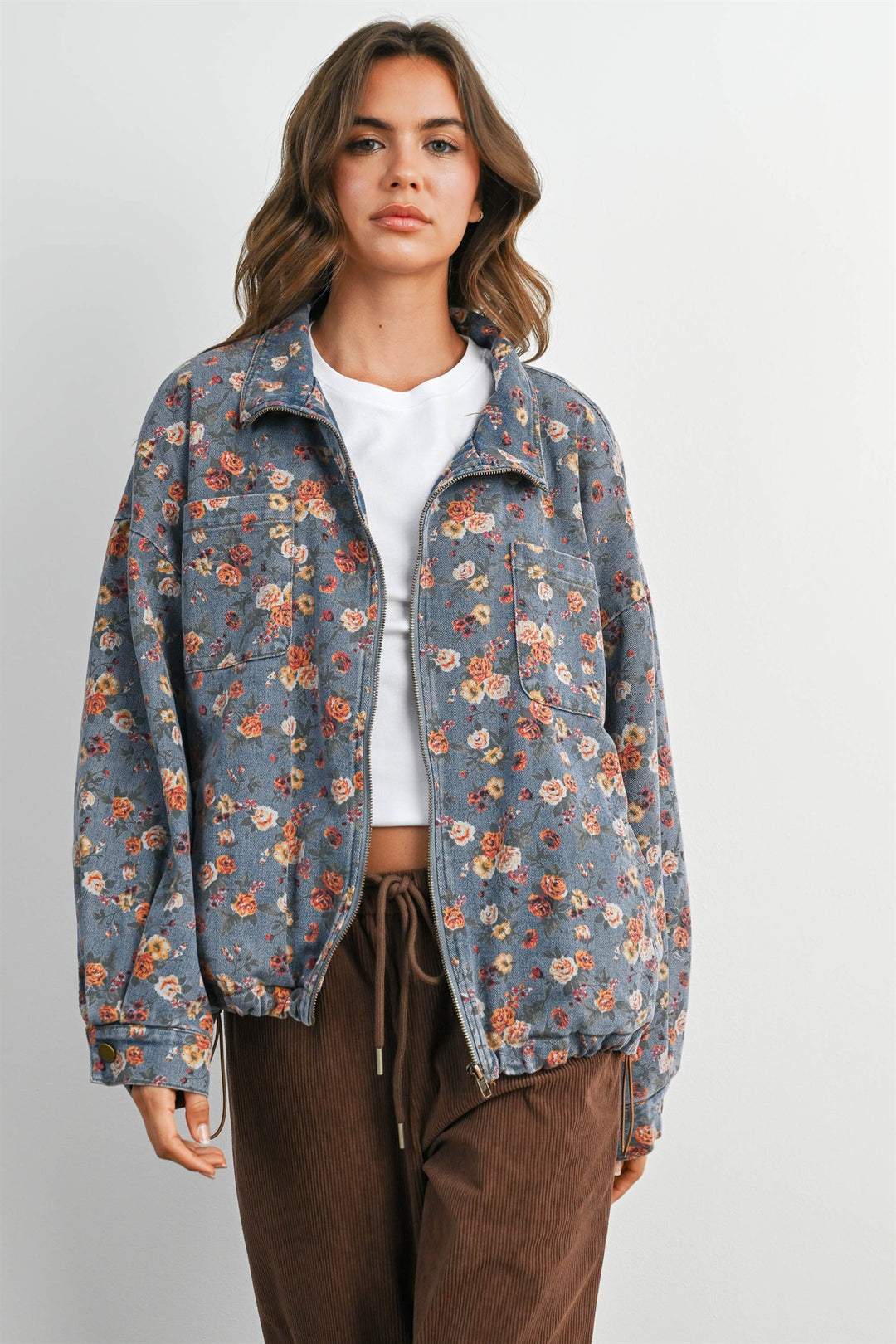 Marigold Floral Denim Jacket