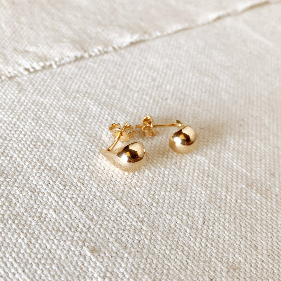 18k Gold Filled 10mm Teardrop Stud Earrings - Beloved Boutique 