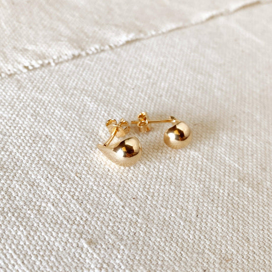 18k Gold Filled 10mm Teardrop Stud Earrings - Beloved Boutique 