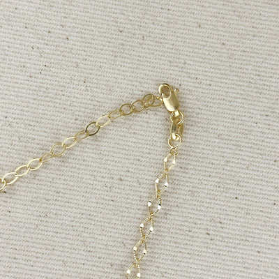 18k Gold Filled Diamond Cut Detailed Chain Necklace