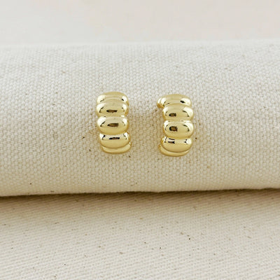 18k Gold Filled Scalloped C-Hoop Earrings GoldFi