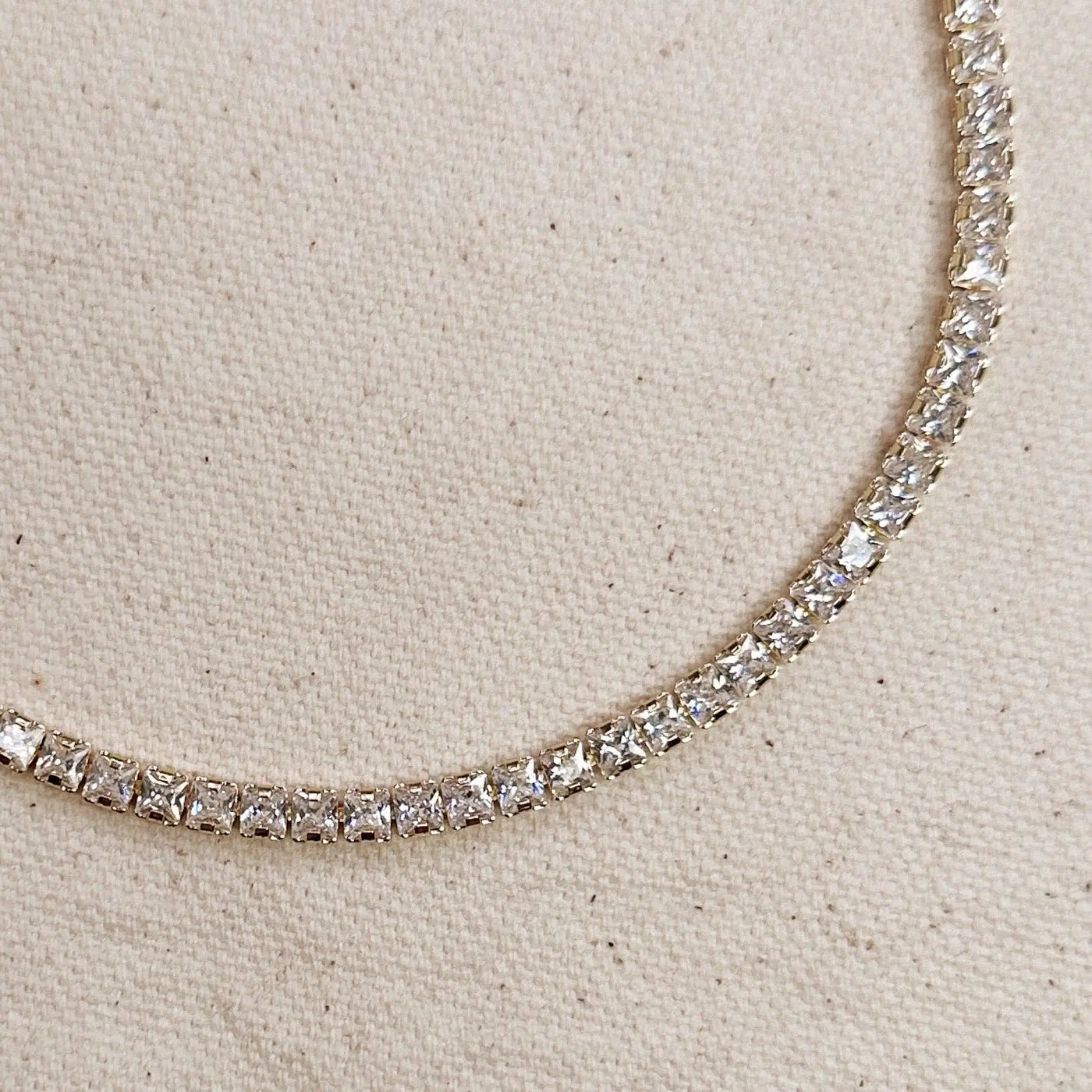 18k Gold Filled 3mm CZ Tennis Necklace GoldFi