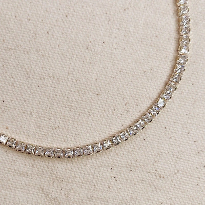 18k Gold Filled 3mm CZ Tennis Necklace GoldFi