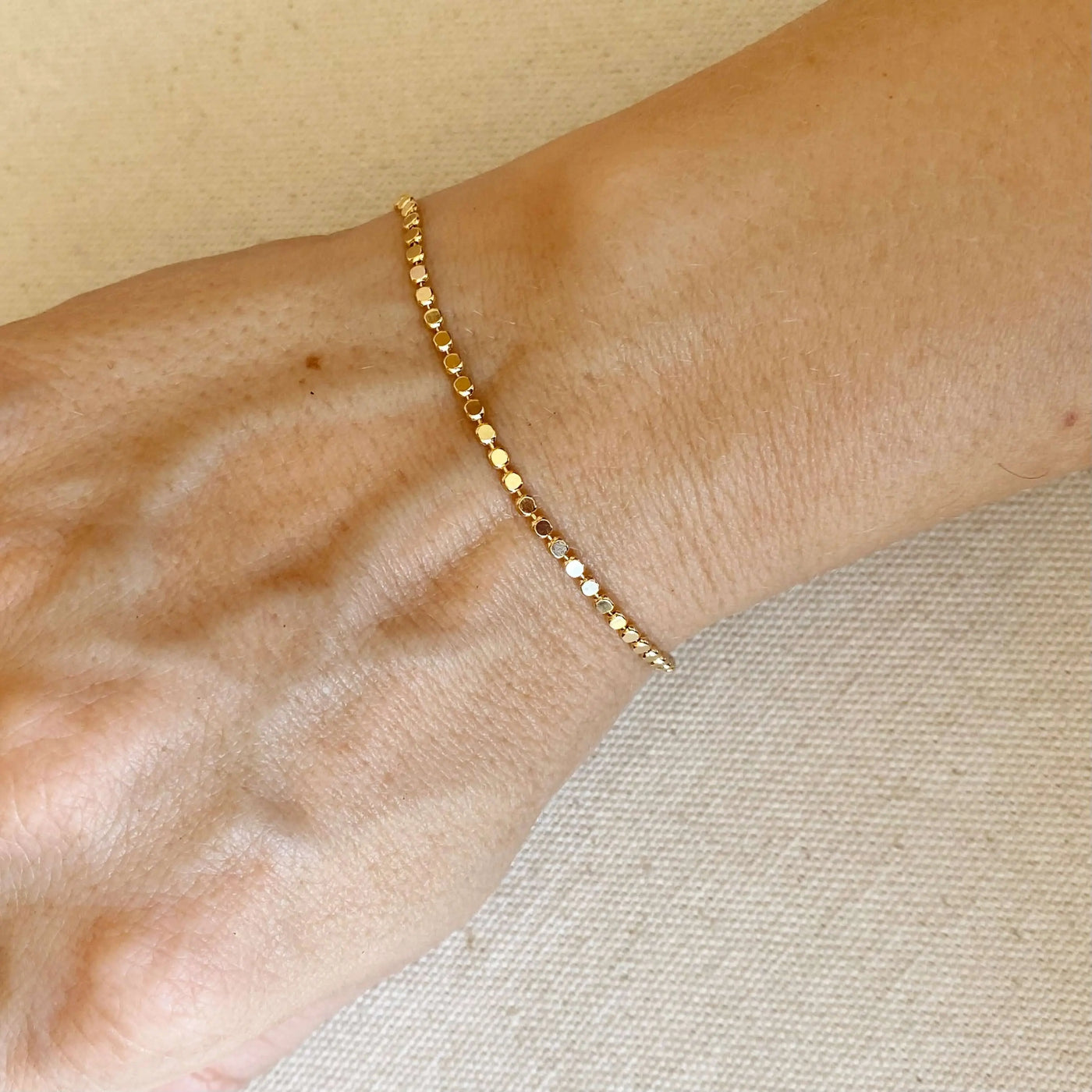 18k Gold Filled 2mm Dot Ball Bracelet GoldFi