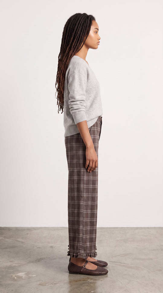Trudy Plaid Ruffle Pant
