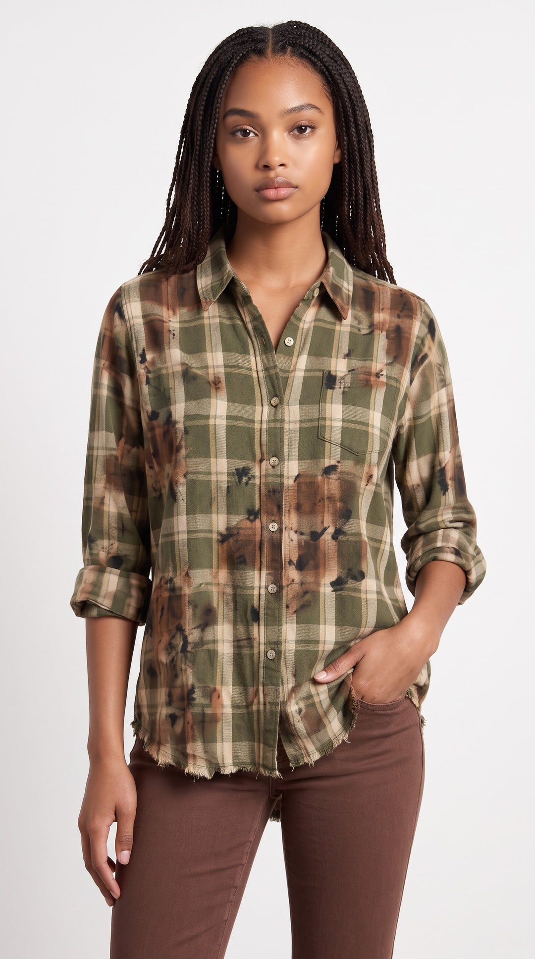 Adrianna Plaid Button Up