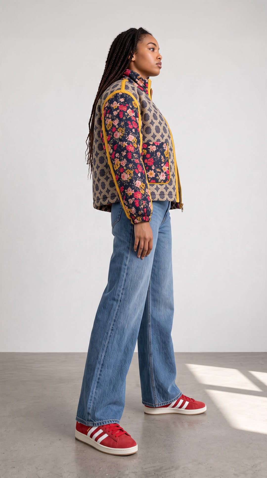 Patchwork Quilted Bomber Jacket