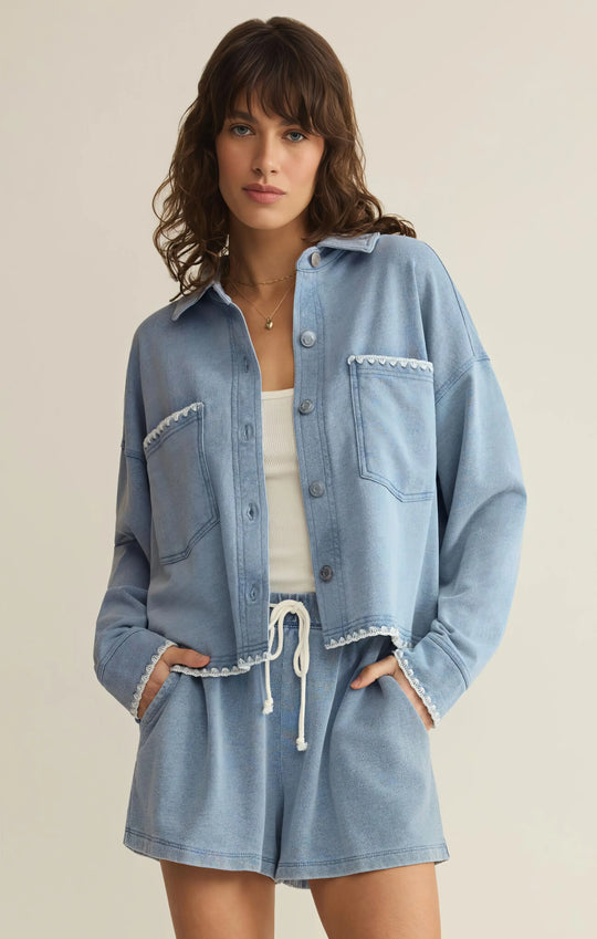 All Day Crop Whipstitch Jacket - Beloved Boutique 