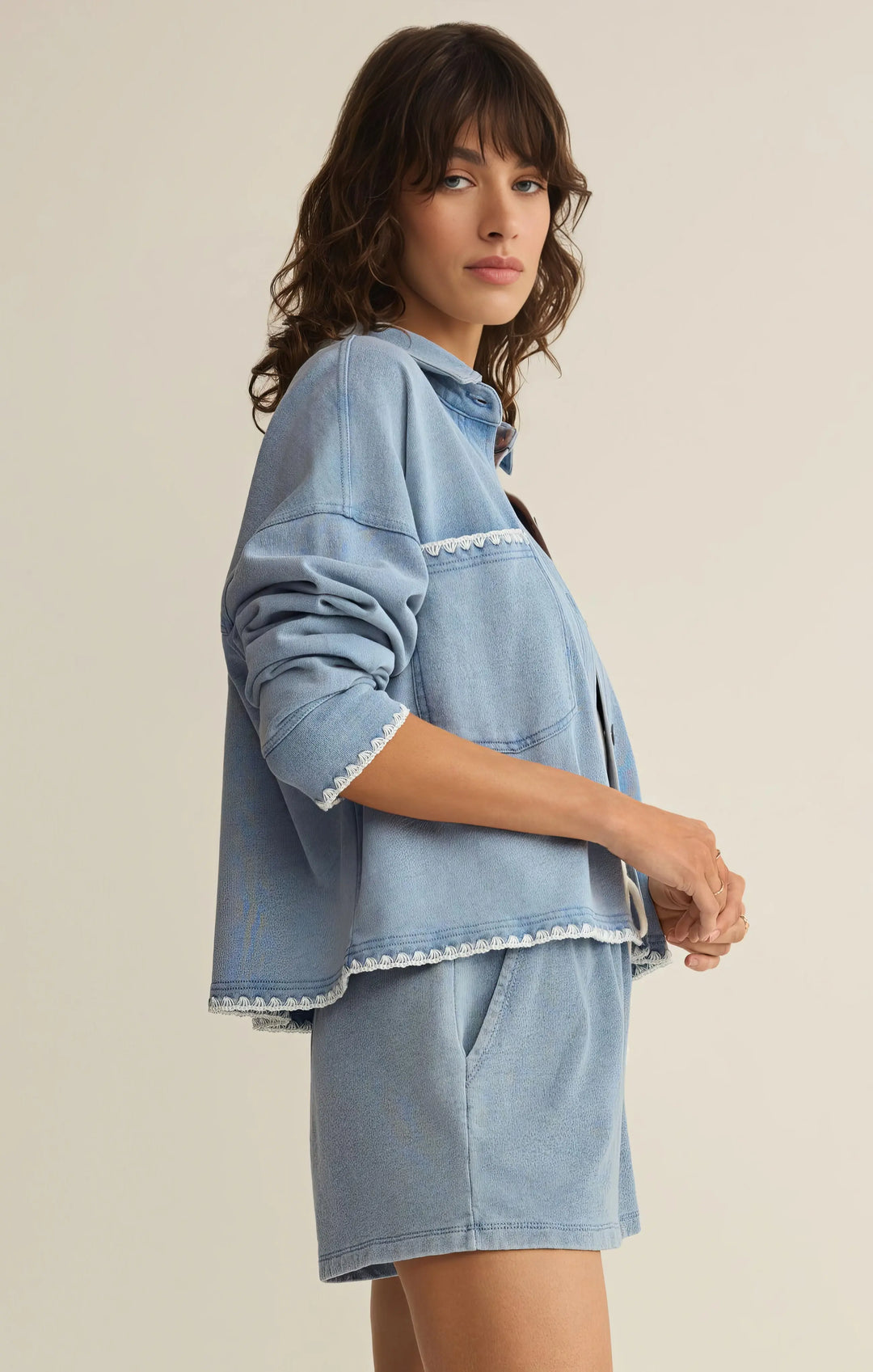 All Day Crop Whipstitch Jacket - Beloved Boutique 
