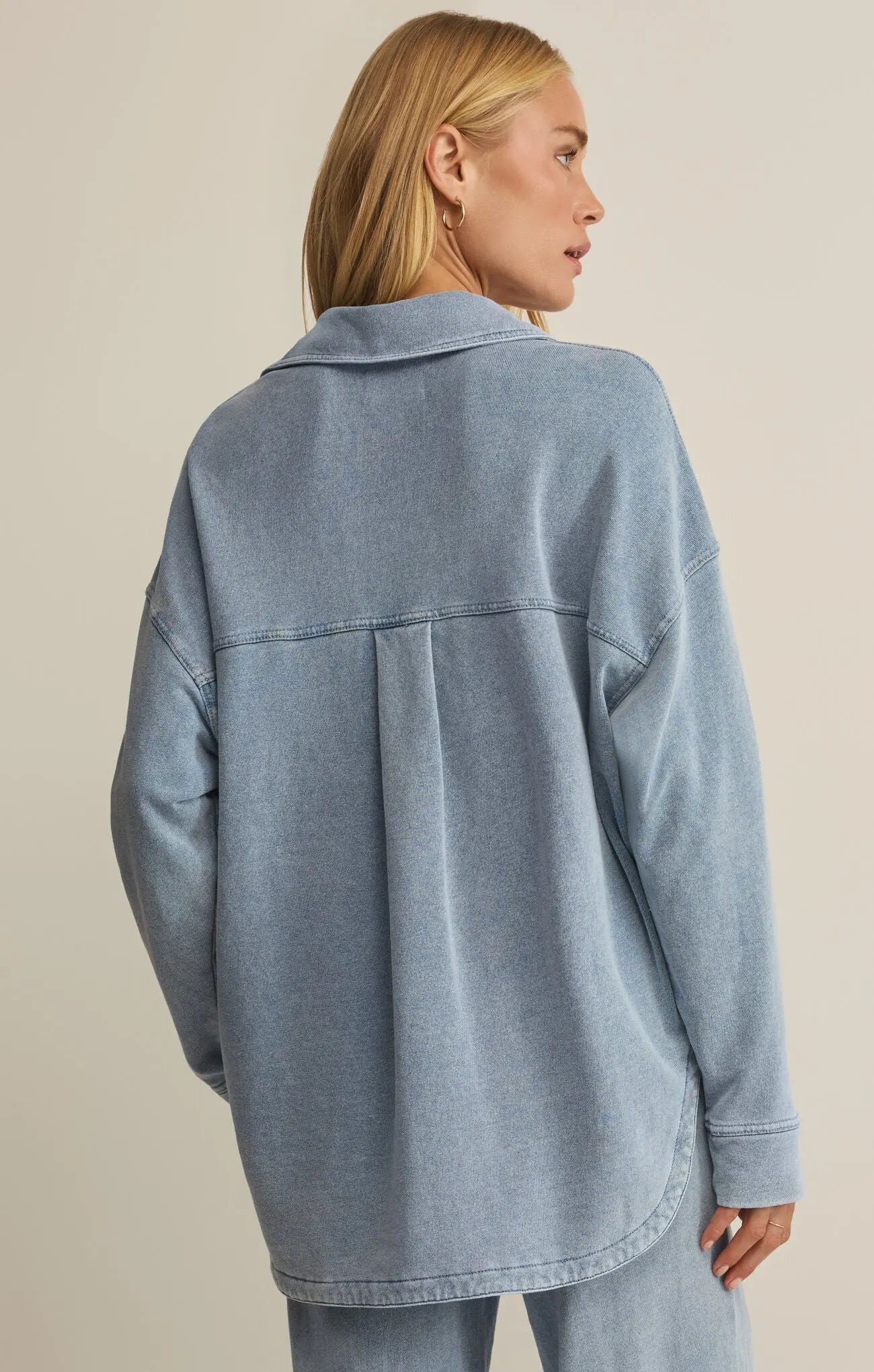 Z Supply All Day Knit Denim Jacket Ocean Air | Women's Denim