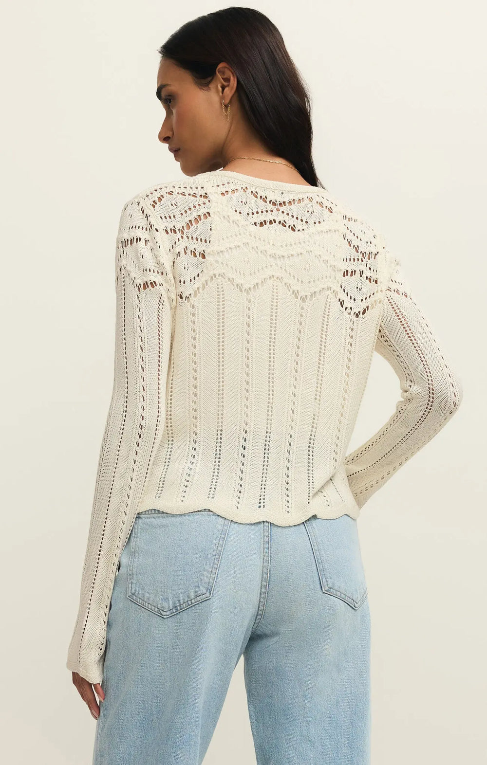Alycia Crochet Sweater - Beloved Boutique 