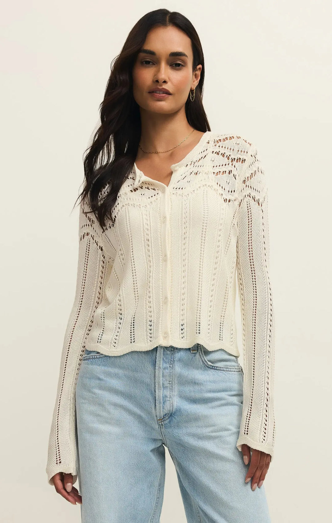 Alycia Crochet Sweater - Beloved Boutique 