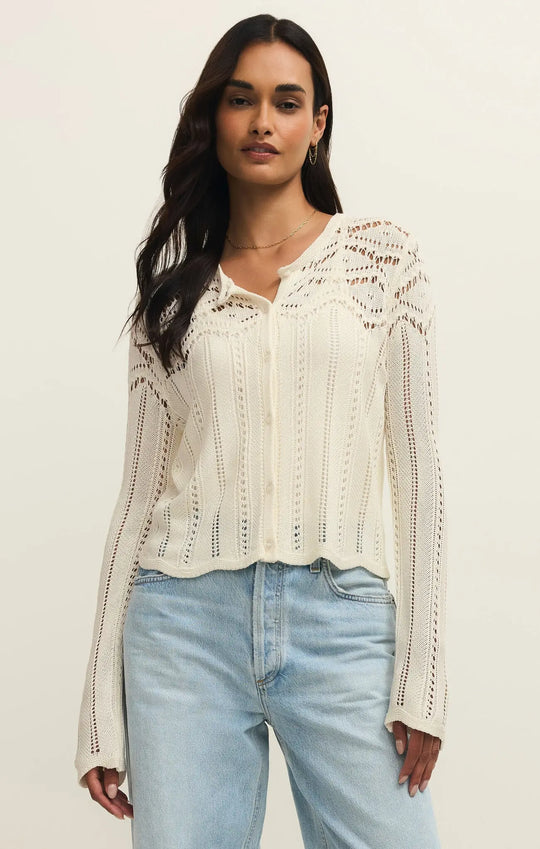 Alycia Crochet Sweater - Beloved Boutique 