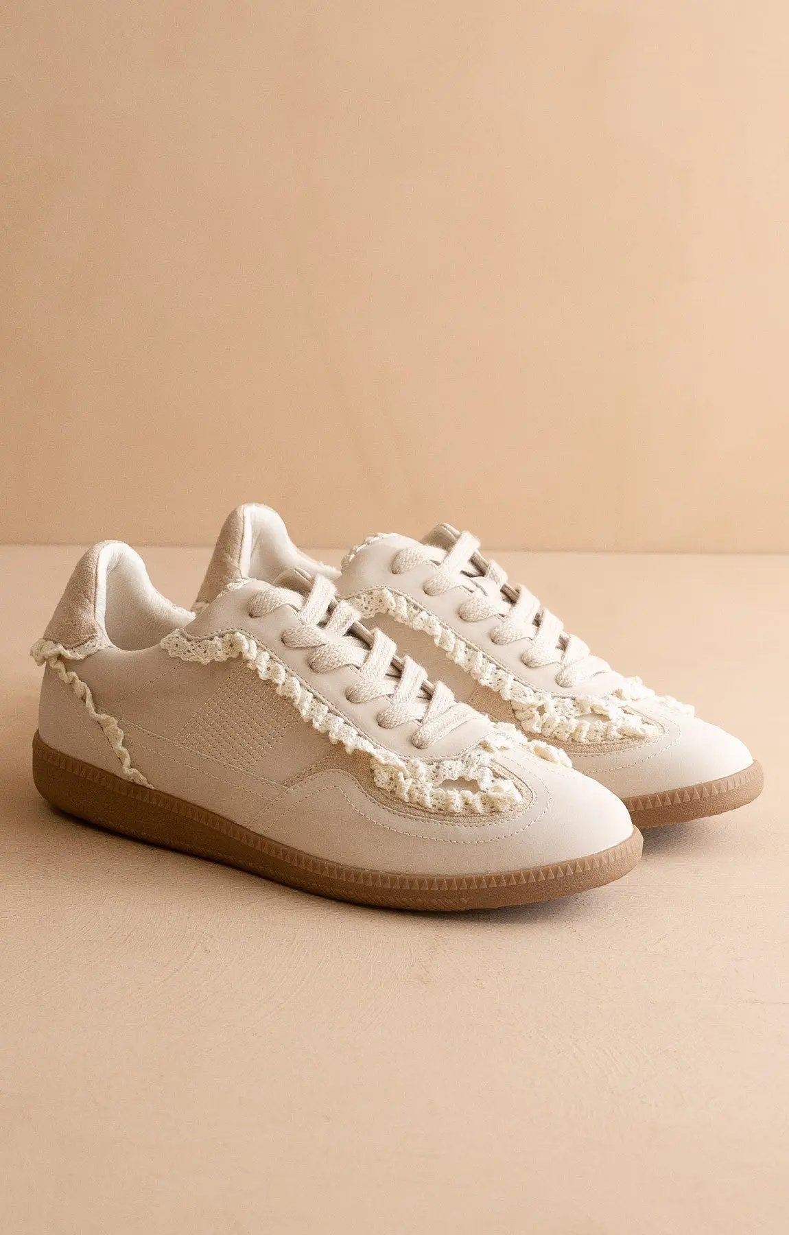 April Lace Trim Sneaker - Beloved Boutique
