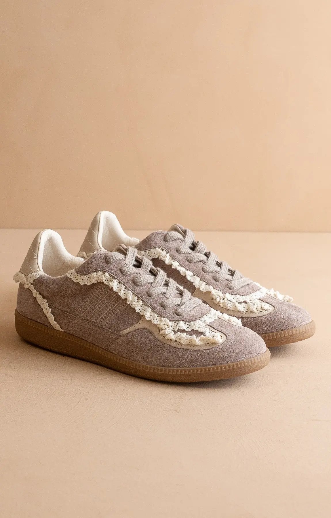 April Lace Trim Sneaker - Beloved Boutique