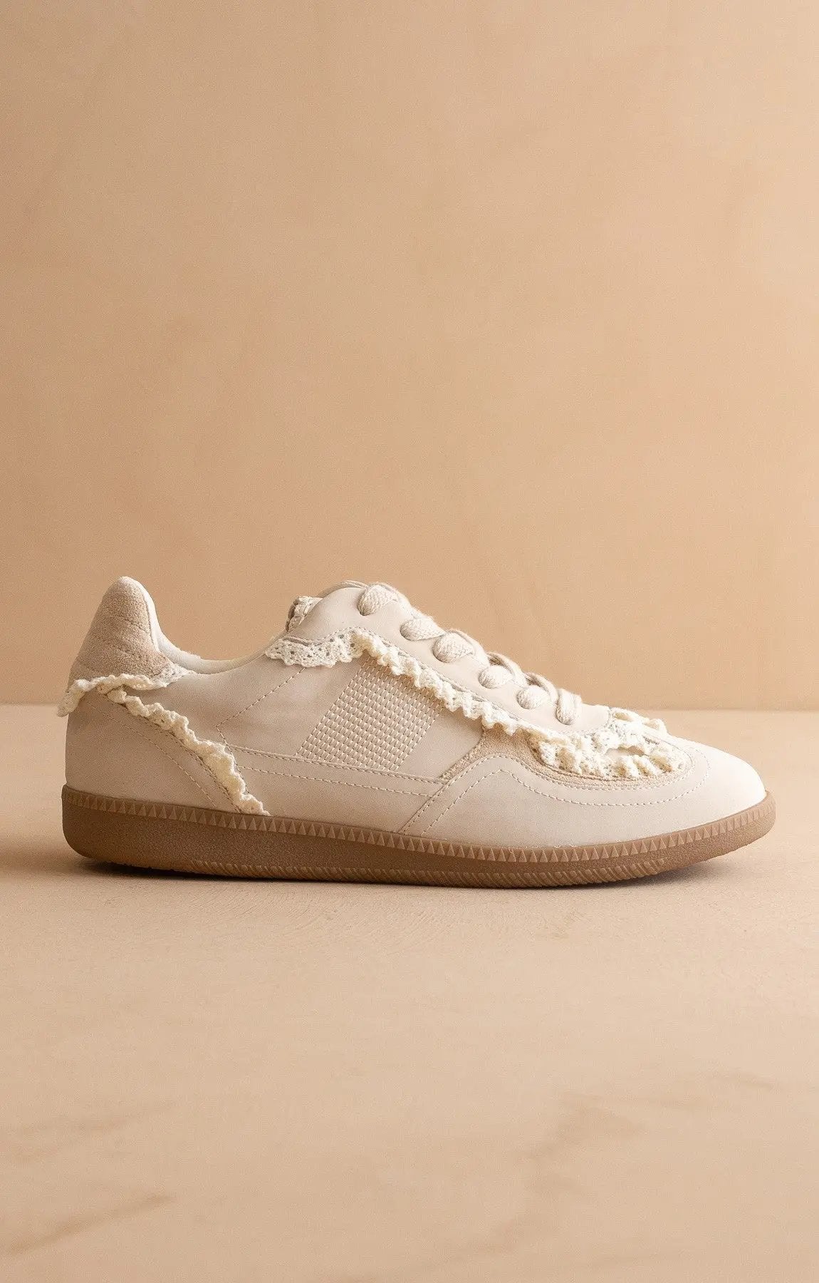 April Lace Trim Sneaker - Beloved Boutique