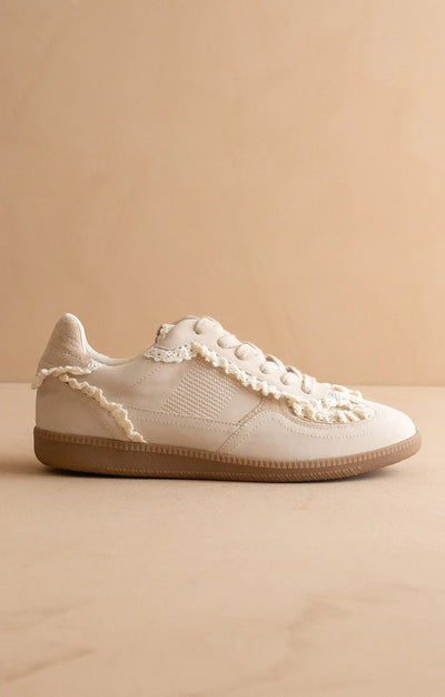 April Lace Trim Sneaker - Beloved Boutique