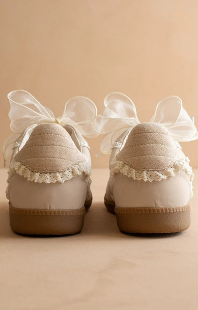 April Lace Trim Sneaker - Beloved Boutique