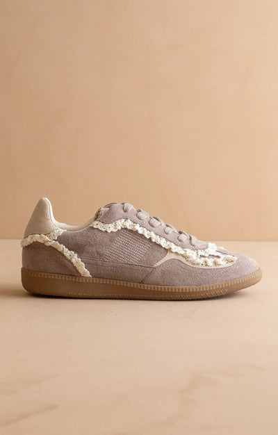 April Lace Trim Sneaker - Beloved Boutique
