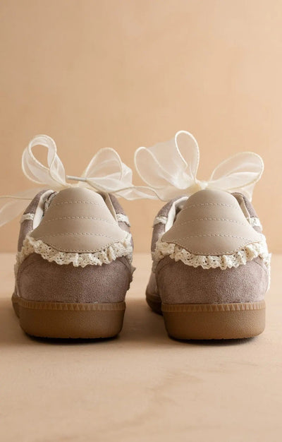 April Lace Trim Sneaker - Beloved Boutique