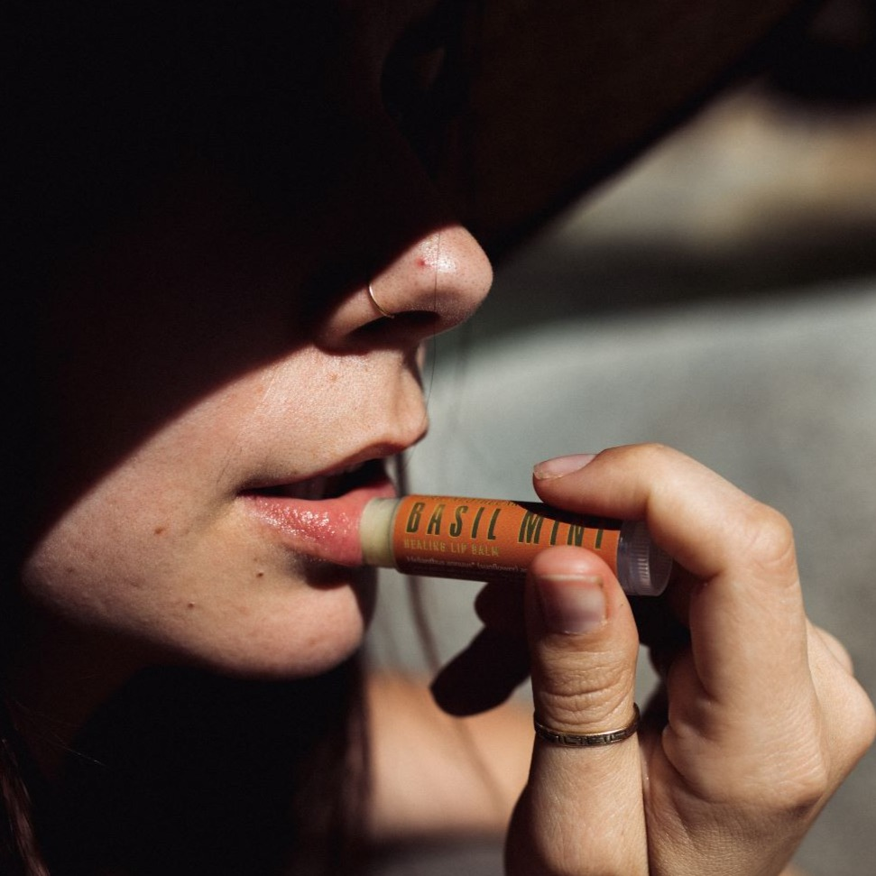 Basil Mint Lip Balm - Healing, Botanically-Infused, Bio-Tube - Beloved Boutique 