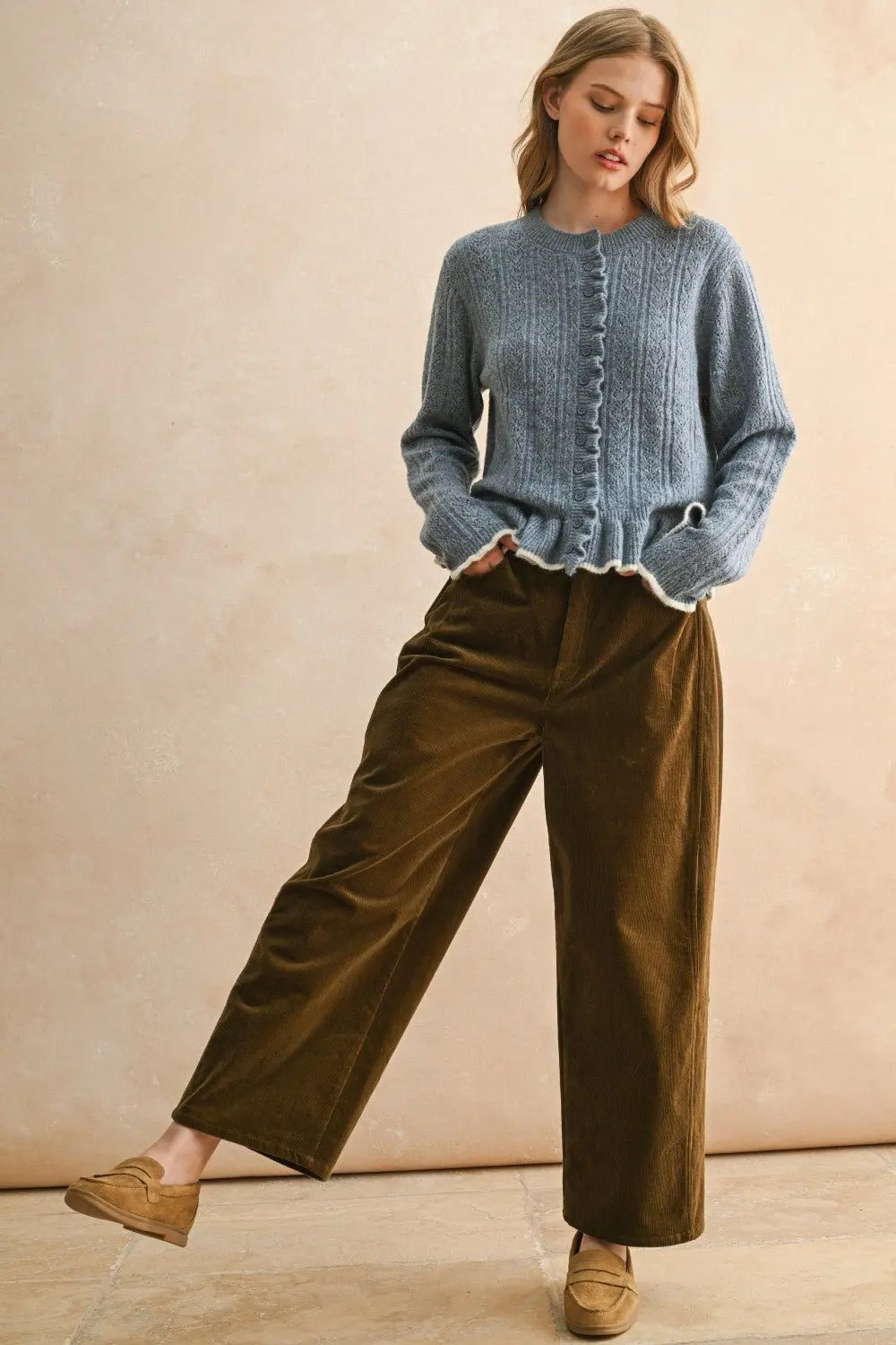 Birdie Ruffle Cardigan - Beloved Boutique