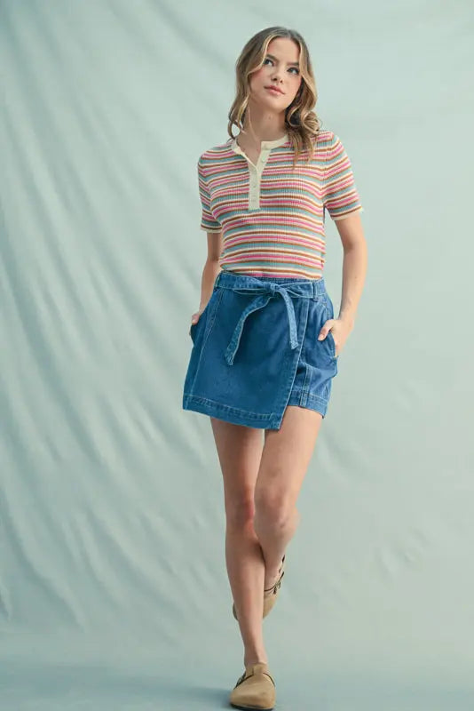 Blaze Striped Top - Beloved Boutique 