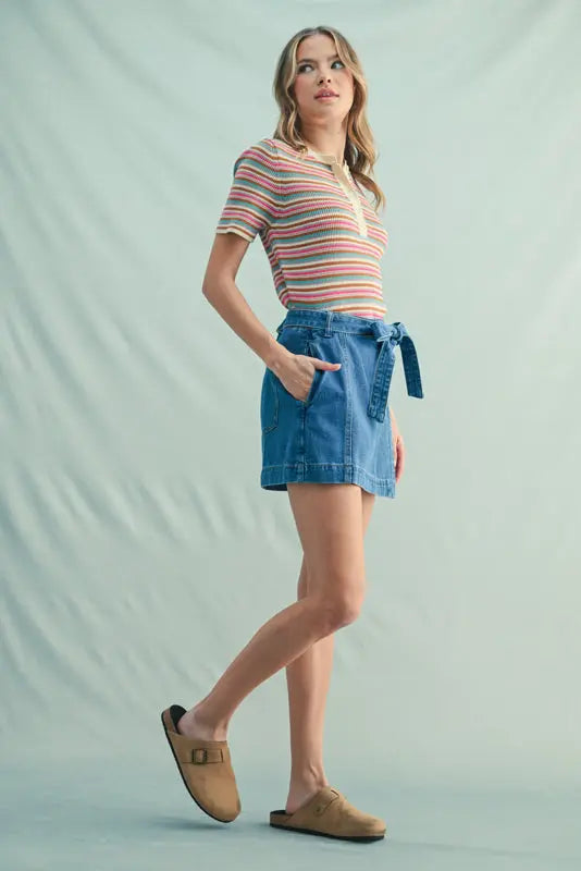 Blaze Striped Top - Beloved Boutique 