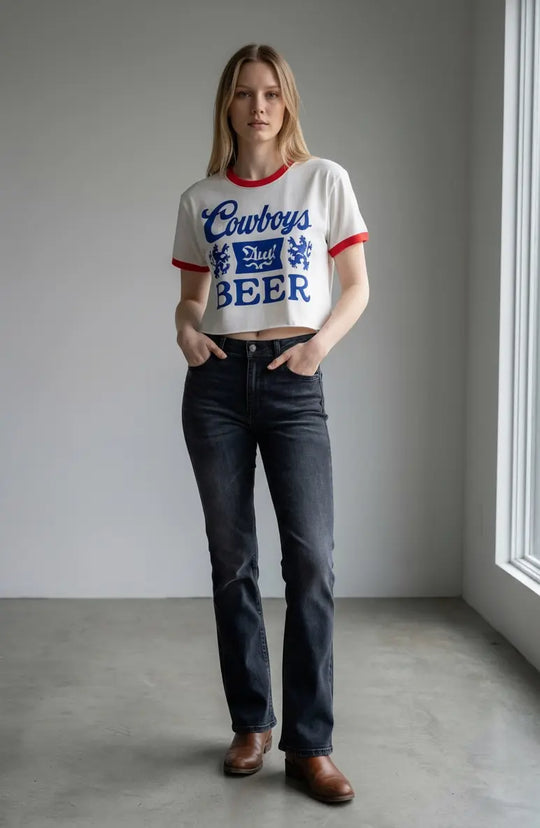 Cowboys &amp; Beer Tee - Beloved Boutique 
