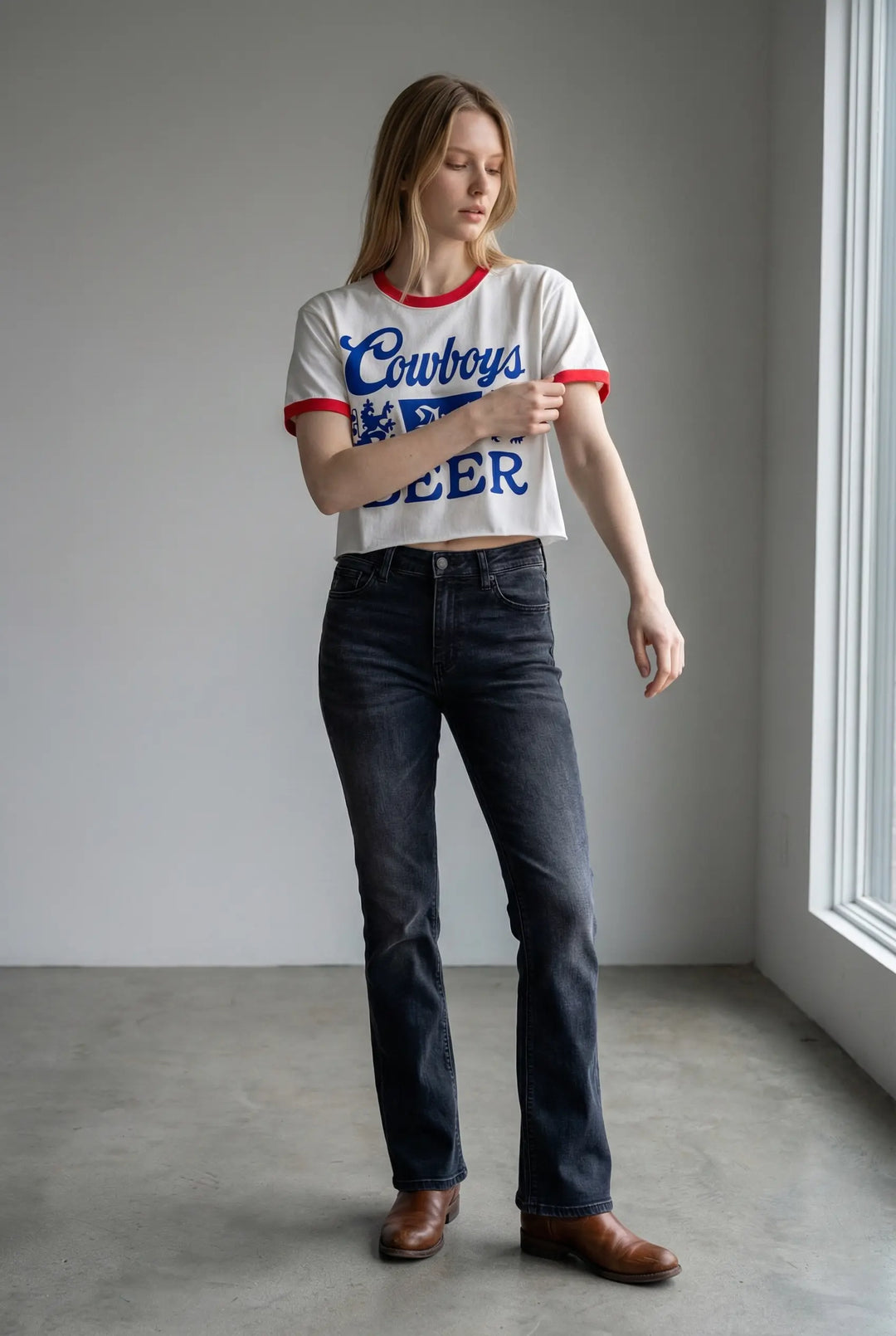 Cowboys &amp; Beer Tee - Beloved Boutique 