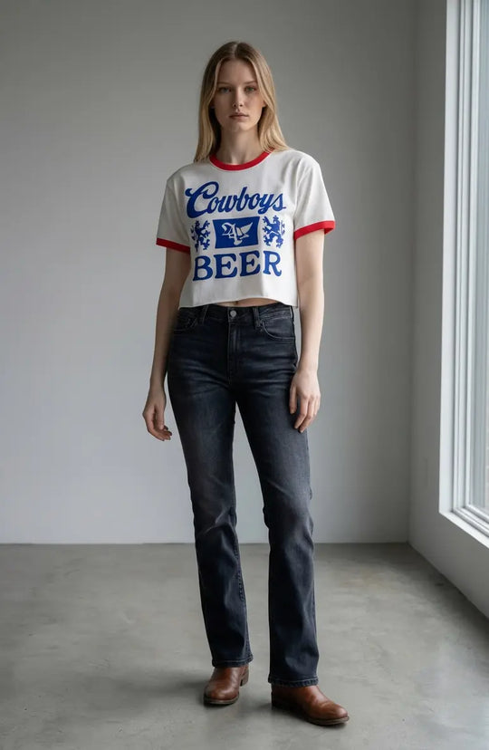 Cowboys &amp; Beer Tee - Beloved Boutique 