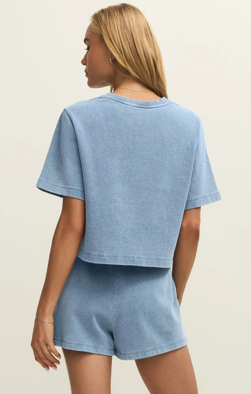 Curran Knit Denim Sweatshirt - Beloved Boutique 