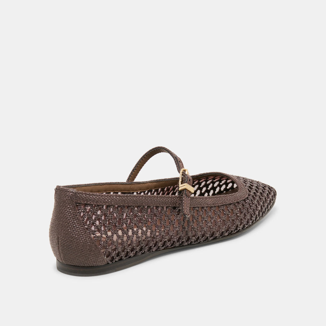 Reyes Chocolate Raffia Ballet Flat - Beloved Boutique 