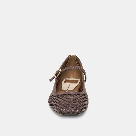 Reyes Chocolate Raffia Ballet Flat - Beloved Boutique 