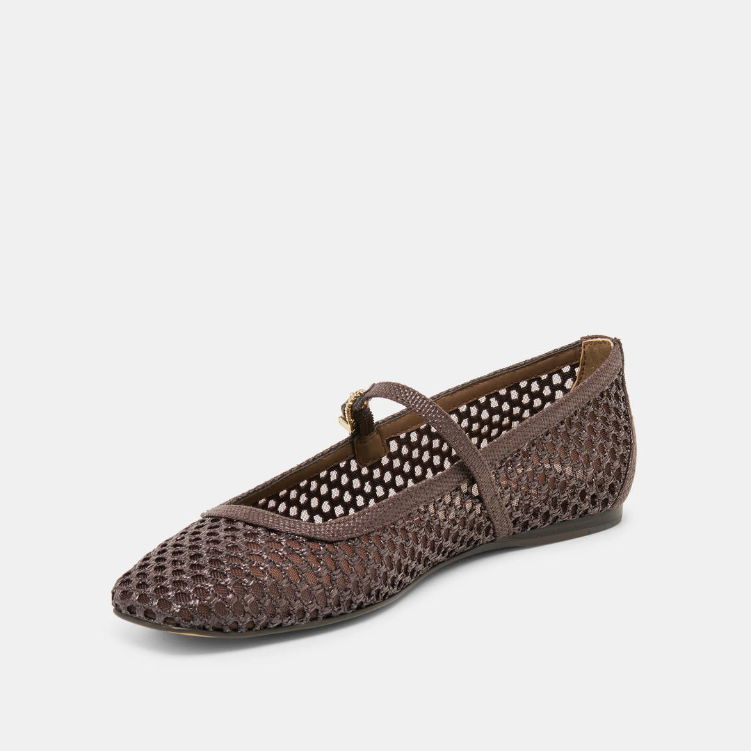 Reyes Chocolate Raffia Ballet Flat - Beloved Boutique 