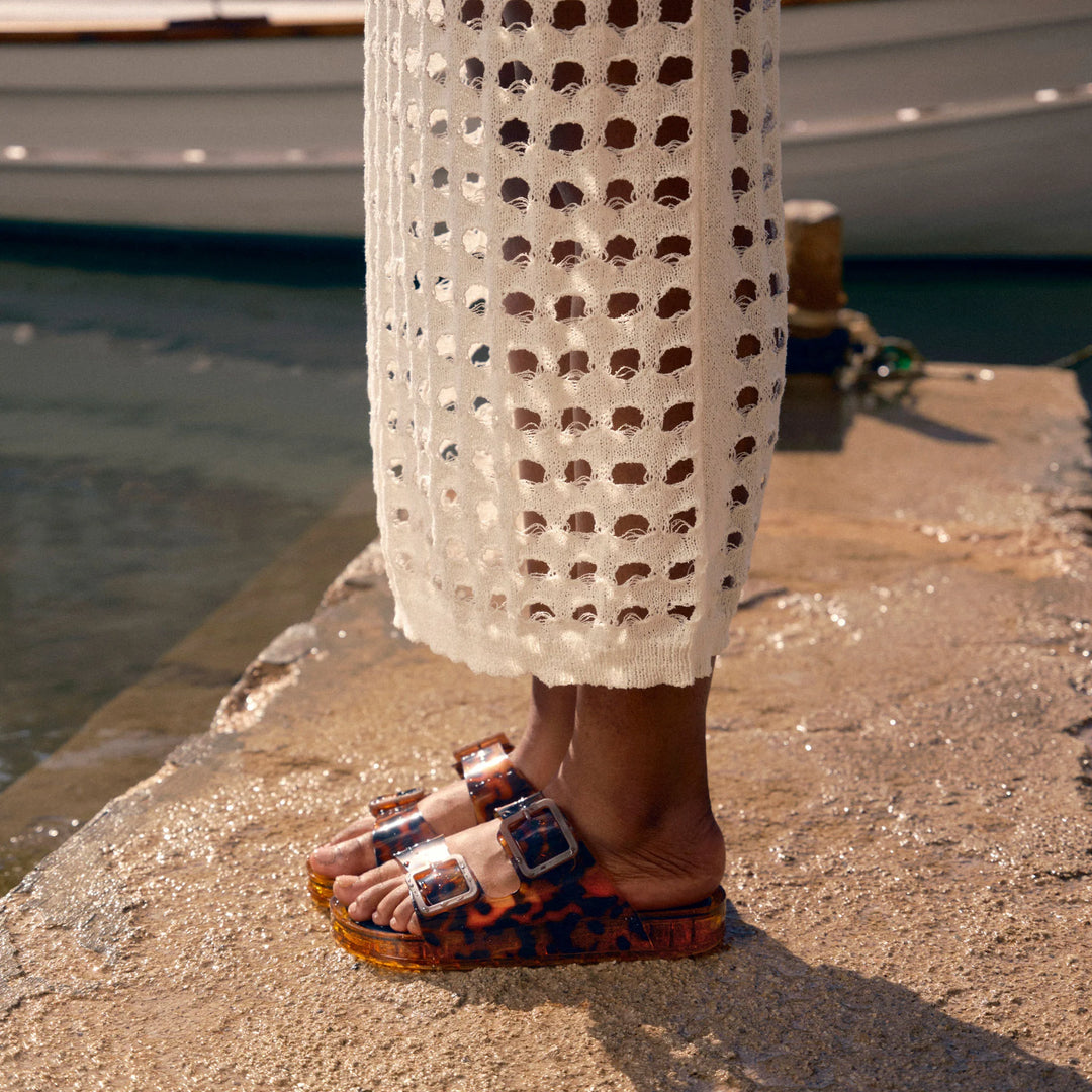 Julio Tortoise Vinyl Sandals